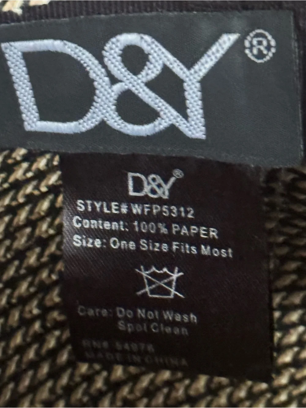 D&Y Two-Tone Wide Brim Straw Hat - Beige & Black